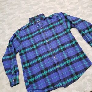 Wrangler Twenty X Shirt Mens XL Blue Pockets Long Sleeve Button-Up Plaid